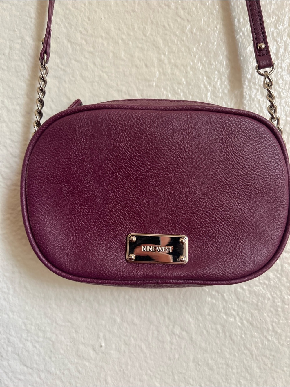 Nine West Plum Oval Crossbody with Gold Plate